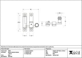 From The Anvil Window Furniture Black / Sash Window Quadrant Fasteners / Yes From The Anvil - Black Beehive Quadrant Fastener - Narrow