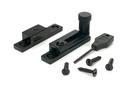 From The Anvil Window Furniture Black / Sash Window Quadrant Fasteners / Yes From The Anvil - Black Brompton Quadrant Fastener - Narrow