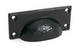 From The Anvil Cabinet Hardware Black / Cabinet Cup Pulls From The Anvil - Black Hammered Art Deco Drawer Pull