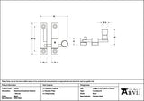 From The Anvil Window Furniture Black / Sash Window Quadrant Fasteners / Yes From The Anvil - Black Mushroom Quadrant Fastener - Narrow