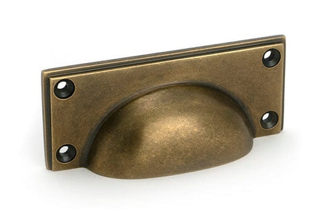 From The Anvil Cabinet Hardware Burnished Brass / Cabinet Cup Pulls From The Anvil - Burnished Brass Art Deco Drawer Pull