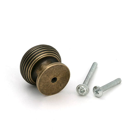 From The Anvil Cabinet Hardware Burnished Brass / Cabinet Knobs / 30mm Dia. From The Anvil - Burnished Brass Beehive Cabinet Knob 30mm