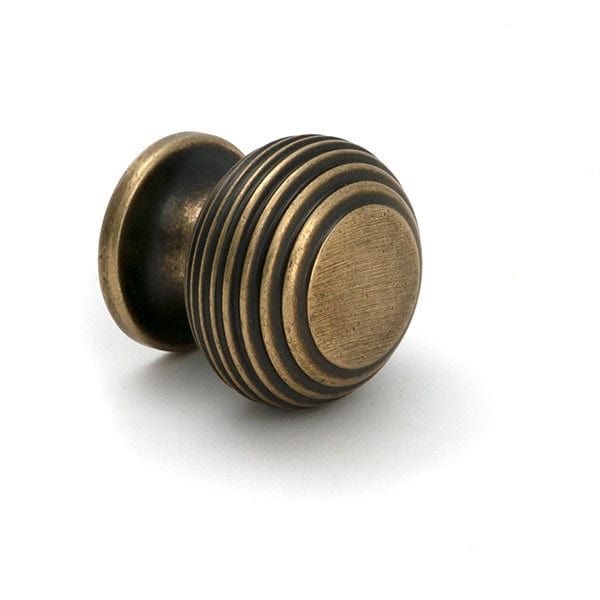 From The Anvil Cabinet Hardware Burnished Brass / Cabinet Knobs / 30mm Dia. From The Anvil - Burnished Brass Beehive Cabinet Knob 30mm