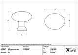 From The Anvil Cabinet Hardware Matt Black / Cabinet Knobs / 38mm Dia. From The Anvil - Matt Black Moore Cabinet Knob - 38mm