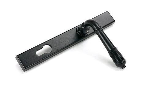 From The Anvil Door Furniture Matt Black / Multi Point Lock Set / 92mm c/c From The Anvil - Matt Black Reeded Slimline Lever Espag. Lock Set