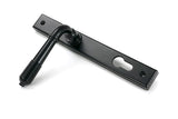 From The Anvil Door Furniture Matt Black / Multi Point Lock Set / 92mm c/c From The Anvil - Matt Black Reeded Slimline Lever Espag. Lock Set