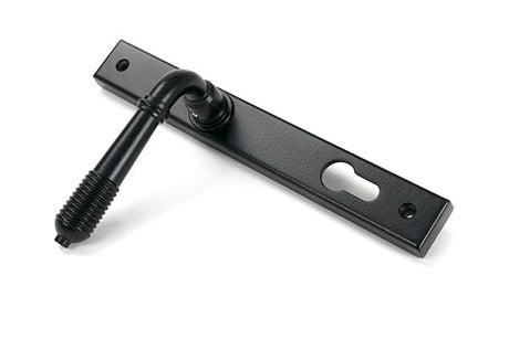 From The Anvil Door Furniture Matt Black / Multi Point Lock Set / 92mm c/c From The Anvil - Matt Black Reeded Slimline Lever Espag. Lock Set