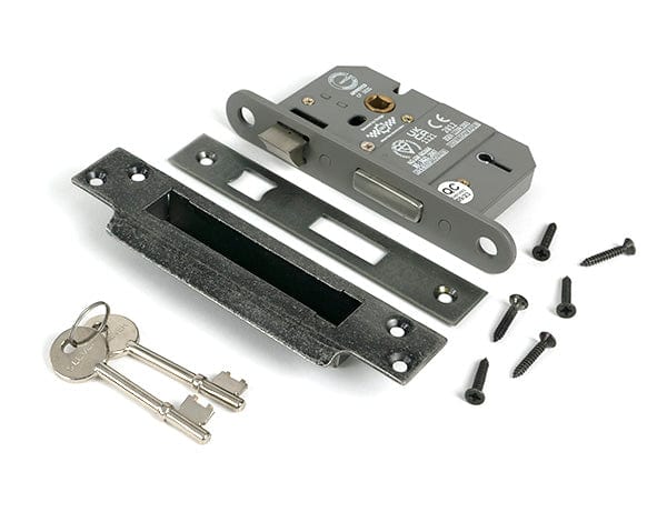 From The Anvil Locks & Latches Pewter Patina / 5 Lever Sashlocks / 2.5" / 65mm From The Anvil - Pewter 2.5" 5 Lever BS Sash Lock KA