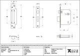 From The Anvil Locks & Latches Pewter Patina / 5 Lever Sashlocks / 3" / 76mm From The Anvil - Pewter 3" 5 Lever BS Sash Lock KA