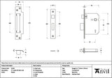 From The Anvil Locks & Latches Pewter Patina / 5 Lever Sashlocks / 3" / 76mm From The Anvil - Pewter 3" 5 Lever BS Sash Lock