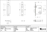 From The Anvil Locks & Latches Pewter Patina / DIN Euro Sash Lock / 3" / 76mm From The Anvil - Pewter 3" Euro Profile Sash Lock