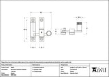 From The Anvil Window Furniture Pewter Patina / Sash Window Quadrant Fasteners / Yes From The Anvil - Pewter Brompton Quadrant Fastener - Narrow