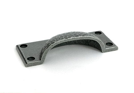From The Anvil Cabinet Hardware Pewter Patina / Cabinet Cup Pulls From The Anvil - Pewter Hammered Art Deco Drawer Pull
