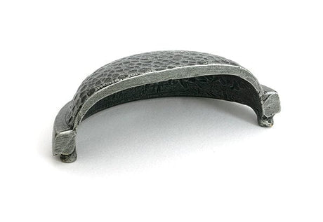 From The Anvil Cabinet Hardware Pewter Patina / Cabinet Cup Pulls From The Anvil - Pewter Hammered Regency Drawer Pull