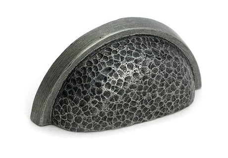 From The Anvil Cabinet Hardware Pewter Patina / Cabinet Cup Pulls From The Anvil - Pewter Hammered Regency Drawer Pull