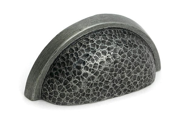 From The Anvil Cabinet Hardware Pewter Patina / Cabinet Cup Pulls From The Anvil - Pewter Hammered Regency Drawer Pull