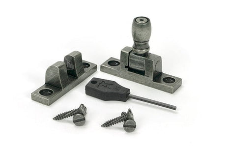 From The Anvil Window Furniture Pewter Patina / Sash Window Brighton Fasteners / Yes From The Anvil - Pewter Mushroom Brighton Fastener - Narrow (Square)