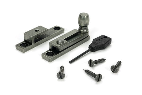 From The Anvil Window Furniture Pewter Patina / Sash Window Quadrant Fasteners / Yes From The Anvil - Pewter Mushroom Quadrant Fastener - Narrow