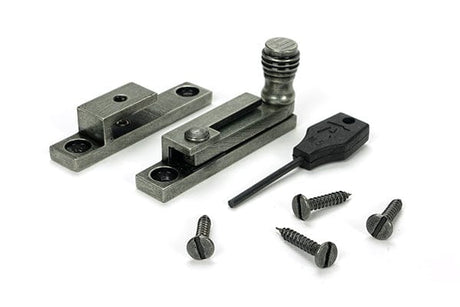 From The Anvil Window Furniture Pewter Patina / Sash Window Quadrant Fasteners / Yes From The Anvil - Pewter Prestbury Quadrant Fastener - Narrow