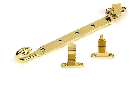 From The Anvil Window Furniture Polished Brass / 10"/250mm From The Anvil - Polished Brass 10" Monkeytail Stay (Steel Window)