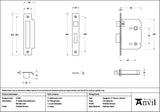From The Anvil Locks & Latches Polished Bronze / Bathroom Lock / 3" / 76mm From The Anvil - Polished Bronze 3" Heavy Duty Bathroom Mortice Lock
