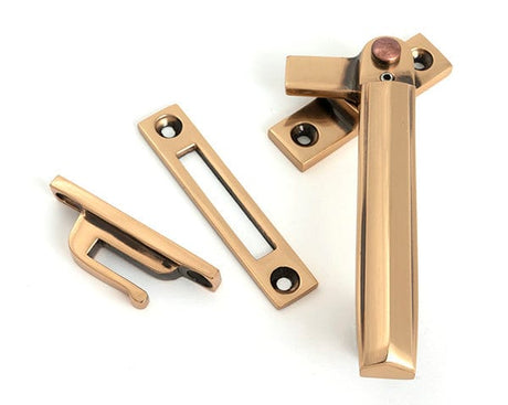 From The Anvil Window Furniture Polished Bronze / Yes / Mortice & Hook Place From The Anvil - Polished Bronze Locking Art Deco Fastener - RH