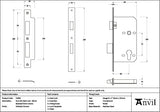 From The Anvil Locks & Latches Polished Chrome / DIN Euro Sash Lock / 2.5" / 65mm From The Anvil - Polished Chrome Euro Din Sash Lock - 60mm Backset/72mm Centre