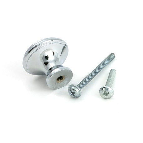 From The Anvil Cabinet Hardware Polished Chrome / Cabinet Knobs / Medium From The Anvil - Polished Chrome Hammered Cabinet Knob - Medium