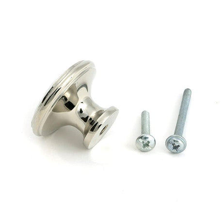 From The Anvil Cabinet Hardware Polished Nickel / Cabinet Knobs / Large From The Anvil - Polished Nickel Hammered Cabinet Knob - Large
