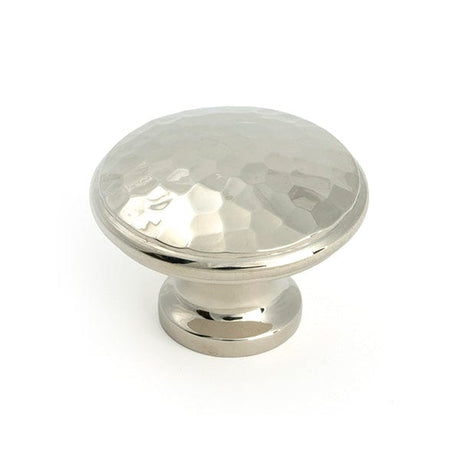 From The Anvil Cabinet Hardware Polished Nickel / Cabinet Knobs / Large From The Anvil - Polished Nickel Hammered Cabinet Knob - Large