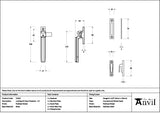 From The Anvil Window Furniture Polished Nickel / Yes / Mortice & Hook Place From The Anvil - Polished Nickel Locking Art Deco Fastener - LH