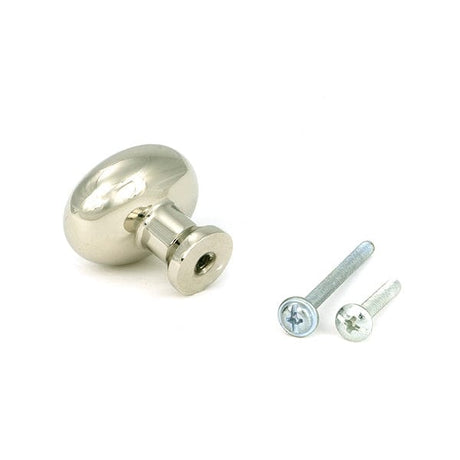 From The Anvil Cabinet Hardware Polished Nickel / Cabinet Knobs / 32mm Dia. From The Anvil - Polished Nickel Moore Cabinet Knob - 32mm
