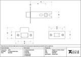 From The Anvil Locks & Latches Satin Brass / Tubular Mortice Latch / 3" From The Anvil - Satin Brass 3" Tubular Mortice Latch