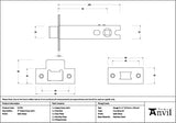 From The Anvil Locks & Latches Satin Brass / Tubular Mortice Latch / 4" From The Anvil - Satin Brass 4" Heavy Duty Latch