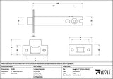 From The Anvil Locks & Latches Satin Brass / Tubular Mortice Latch / 5" From The Anvil - Satin Brass 5" Heavy Duty Latch