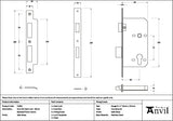 From The Anvil Locks & Latches Satin Brass / DIN Euro Sash Lock / 2.5" / 65mm From The Anvil - Satin Brass Euro Din Sash Lock - 60mm Backset/72mm Centre