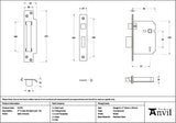 From The Anvil Locks & Latches Satin Chrome / 5 Lever Sashlocks / 3" / 76mm From The Anvil - Satin Chrome 3" 5 Lever BS Sash Lock KA