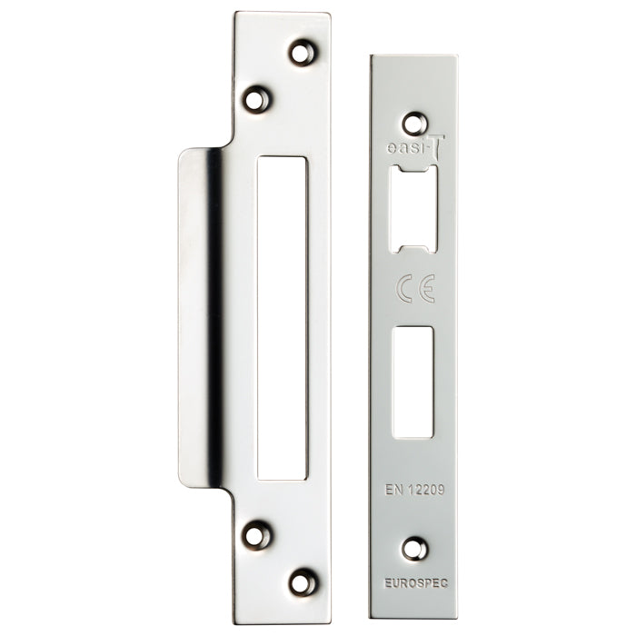 High quality image of Eurospec - Easi - T Forend Strike and Fixing Pack-Bright Stainless Steel-Square | Sku. fsf5004bss | Trade Door Handles.