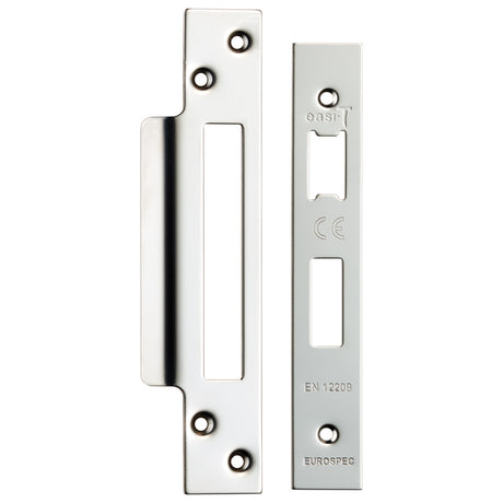 High quality image of Eurospec - Easi - T Forend Strike and Fixing Pack-Bright Stainless Steel-Square | Sku. fsf5004bss | Trade Door Handles.