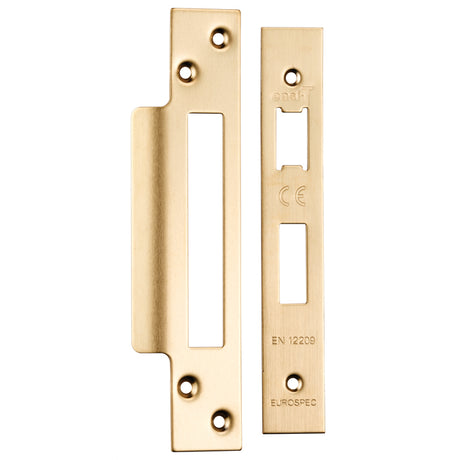 High quality image of Eurospec - Architectural Sashlock Forend & Strike Pack - Satin Brass | Sku. fsf5004sb | Trade Door Handles.