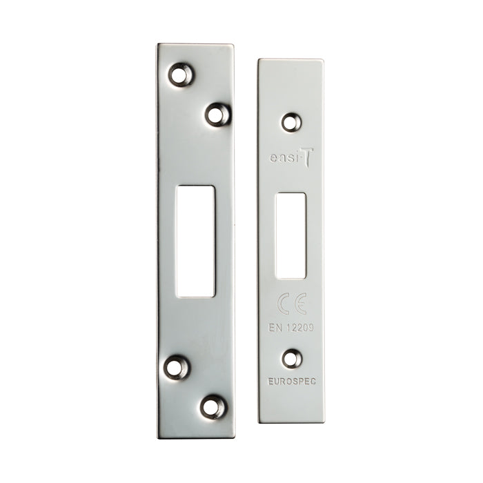 High quality image of Eurospec - Easi T Forend Strikes & Fixing Pack Deadlocks-Bright Stainless Steel- | Sku. fsf5007bss | Trade Door Handles.
