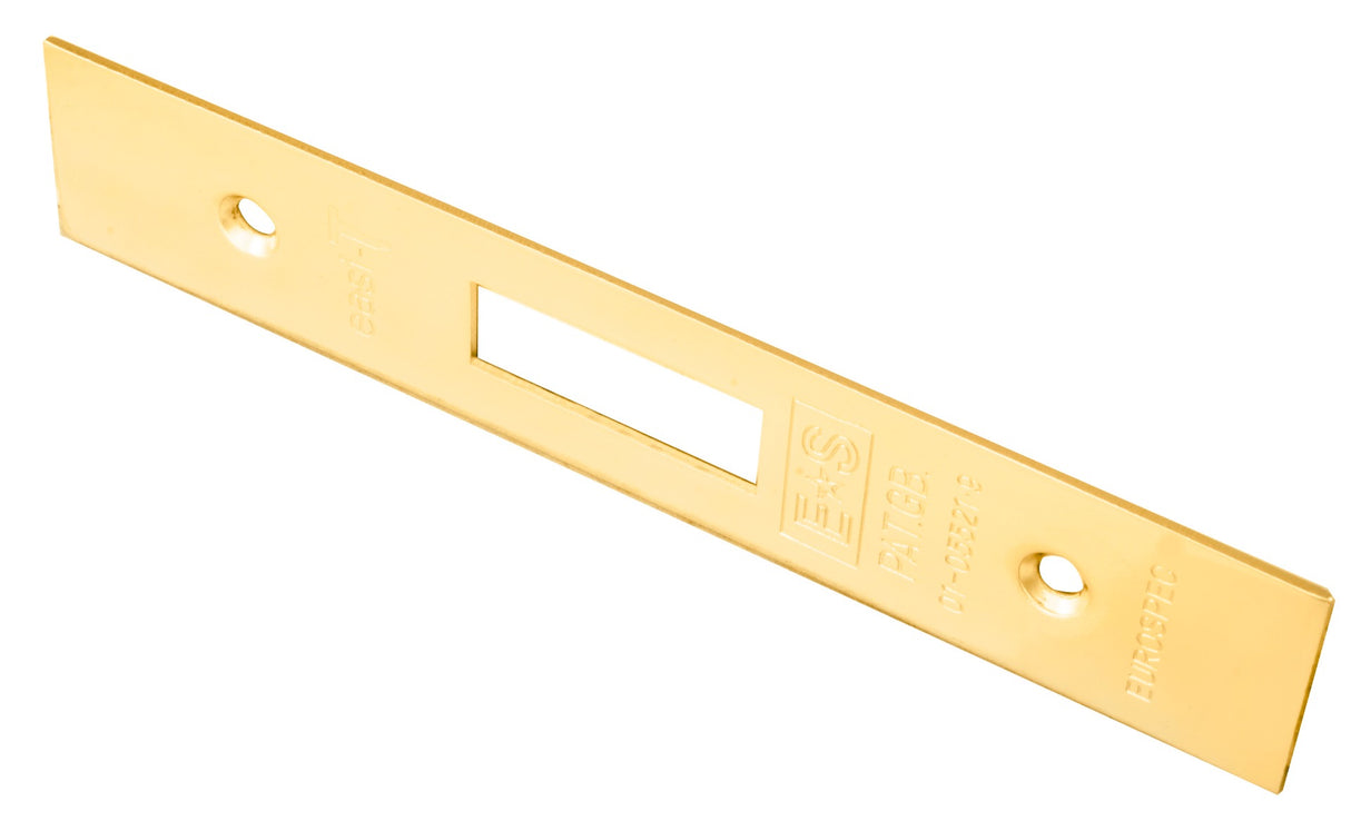 High quality image of Eurospec - Easi T Forend Strikes & Fixing Pack Deadlocks-PVD-Square Forend - PVD | Sku. fsf5007pvd | Trade Door Handles.