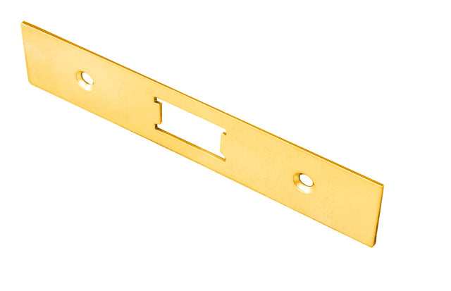 High quality image of Eurospec - Forend Strike & Fixing Pack To Suit Flat Latch FLL5030-PVD-Square For | Sku. fsf5008pvd | Trade Door Handles.