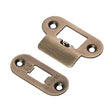 High quality image of Eurospec - Forend Strike & Fixing Pack to suit Heavy Duty Tubular Latch Radius - Antique Brass | Sku. fsf5009ab-r | Trade Door Handles.