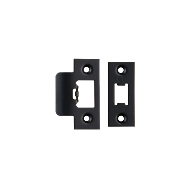 High quality image of Eurospec - Tls Forend & Strike Pack - Matt Black | Sku. fsf5009mb | Trade Door Handles.