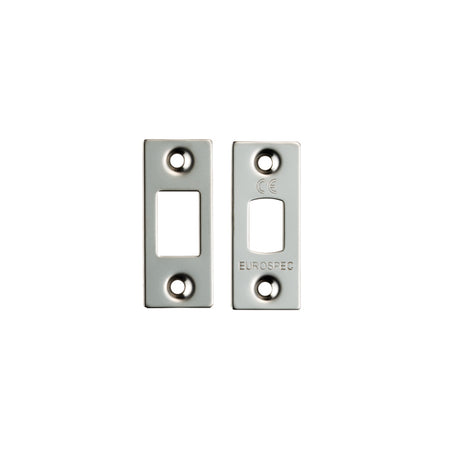 High quality image of Eurospec - Forend Strike & Fixing Pack To Suit Heavy Duty Tubular Deadbolt-Brigh | Sku. fsf5010bss | Trade Door Handles.