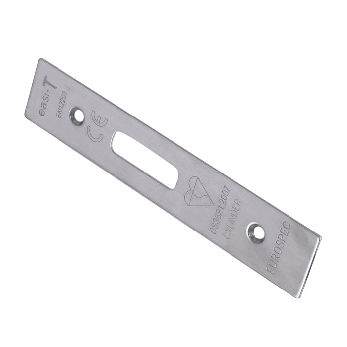 High quality image of Eurospec - Easi T Forend Strike & Fixing Pack To Suit Euro Profile BS Cylinder D | Sku. fsf5019sss | Trade Door Handles.