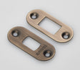 High quality image of Eurospec - Forend Strike & Fixing Pack to suit Heavy Duty Tubular Deadbolt Radius - Antique Brass | Sku. fsf5010ab-r | Trade Door Handles.
