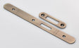 High quality image of Eurospec - Forend Strike and Fixing Pack to suit Din Euro Deadlock (Security) Radius - Antique Brass | Sku. fsf5015ab-r | Trade Door Handles.
