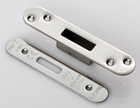 High quality image of Eurospec - Easi T Forend Strike & Fixing Pack To Suit Euro Profile BS Cylinder D | Sku. fsf5019bss-r | Trade Door Handles.